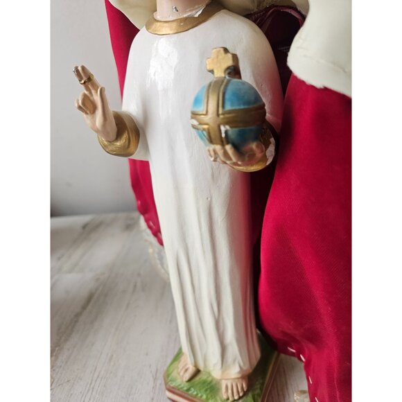 Vintage chalkware 17" infant of Prague statuary Italian Italy religious statue f - Picture 9 of 16